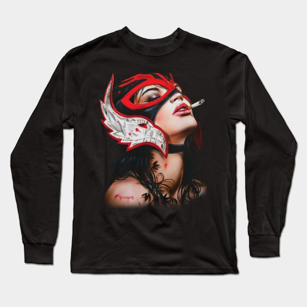 Mask girl smoking Long Sleeve T-Shirt by AlindaEudoro431994